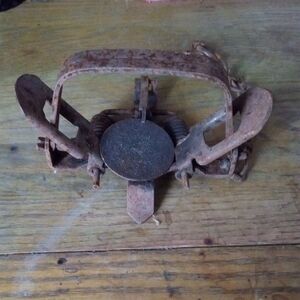 Antique Rusty Brown Metal Trap Decor